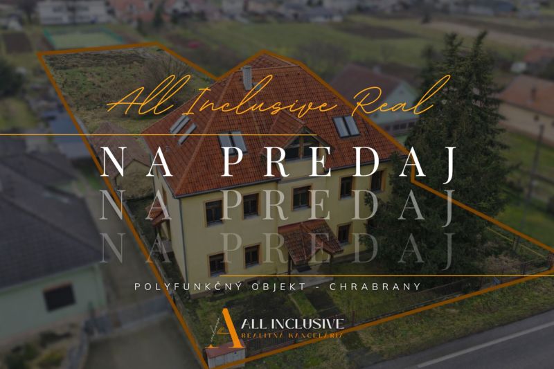  POLYFUNKČNÝ OBJEKT | CHRABRANY | TOPOĽČANY - Polyfunkčná budova na predaj v Chrabranoch, Topoľčany. Priestranný pozemok a dobrá lokalita.
