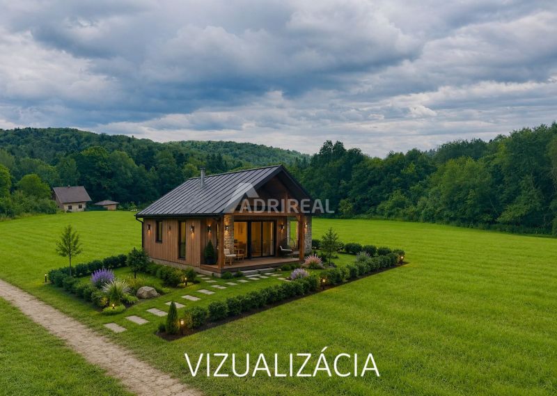 PREDAJ: rekreačný pozemok 564 m2;Bardejov-Zlaté; 39.900 € - Drevený dom obklopený zeleňou a upravenou záhradou na Rekreačných pozemkoch v Bardejove.