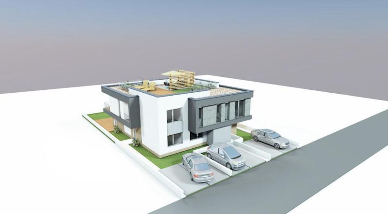 Na predaj stav. pozemok s projektom, Dunajská Lužná - Vizualizácia dvojpodlažného domu s terasou a parkovaním v Dunajskej Lužnej, Pozemky - bývanie.