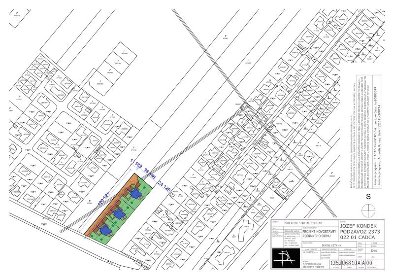 Na predaj stav. pozemok s projektom, Dunajská Lužná - Mapa pozemkov určených na bývanie v Dunajskej Lužnej, so zakreslením plánovaných stavieb.
