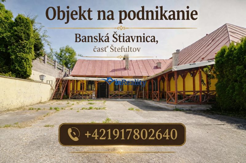 Objekt s historickým nádychom v Banskej Štiavnici - Štefultov - Podnikateľský objekt v časti Štefultov, Banská Štiavnica, s vonkajším gastro priestorom.