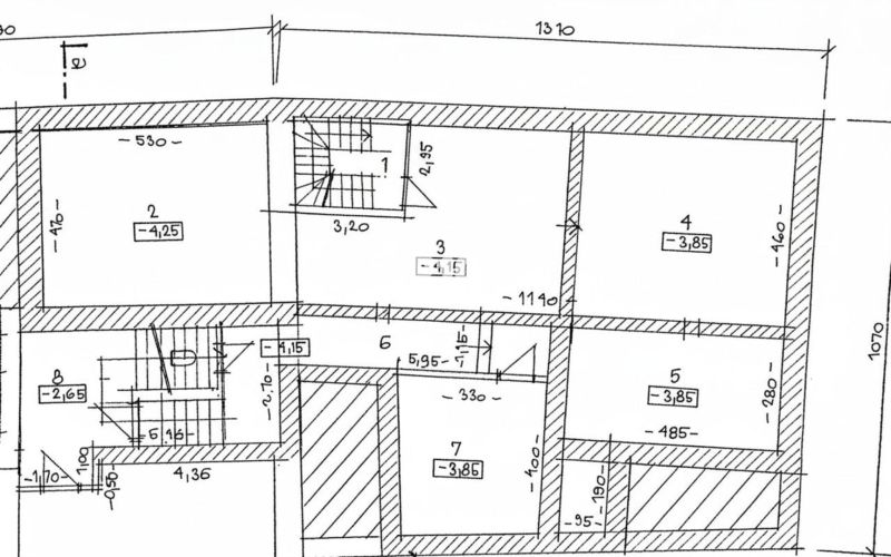 PRENÁJOM: Obchodný priestor 111m2 v centre Čadce - Pôdorys obchodného priestoru s presnými rozmermi a označenými miestnosťami.