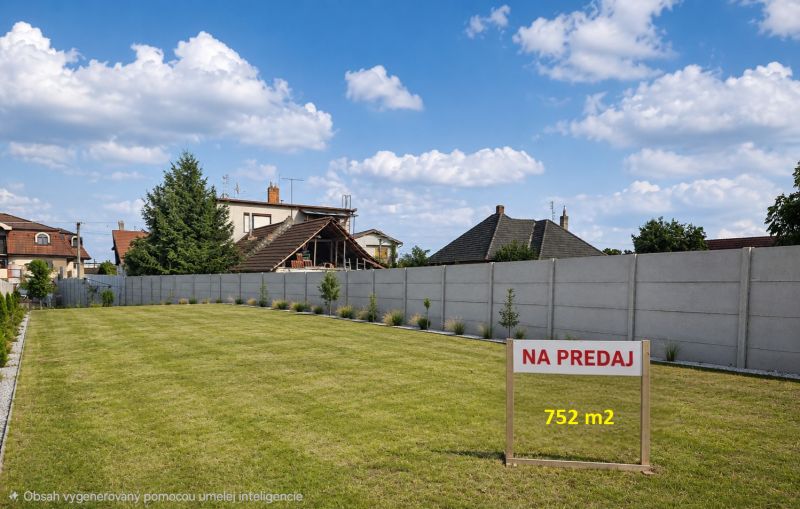 Stavebný pozemok 752m2 v tichej štvrti Tešedíkovo