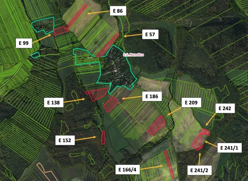 Bunetice - 2.900 m2 ORNÁ PôDA