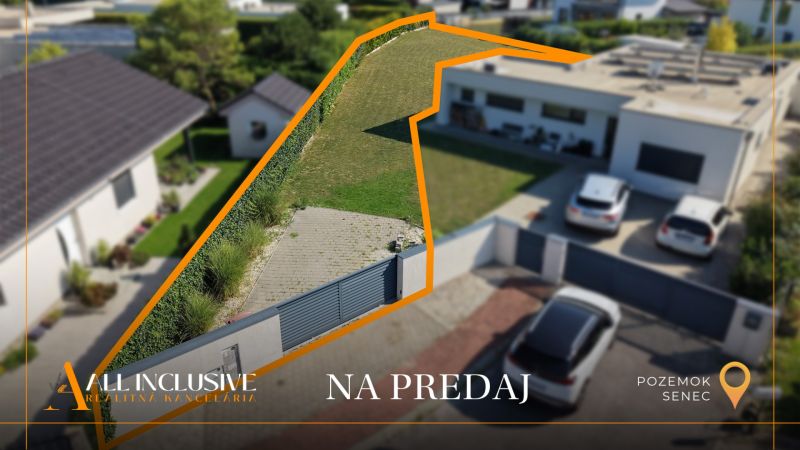 Na predaj stavebný pozemok v Senci – časť Mlynský Klin - Pozemok na Mlynskom Kline v Senci pripravený na bývanie obklopený zeleňou.