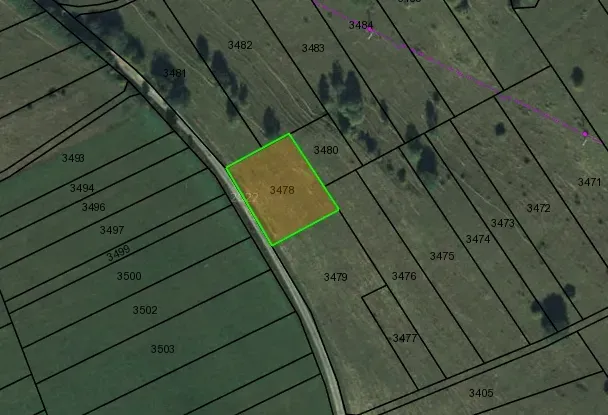 Vyšné Ružbachy – 1.016 m2 POZEMOK na CHATKU – Predaj - Satelitná mapa pozemkov v oblasti Starej Ľubovne, kategória Zvláštnych nehnuteľností.