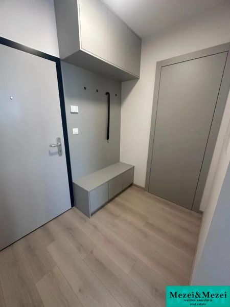 Prenájom 2 izbového bytu ARBORIA Trnava - Vstupná chodba v 2-izbovom byte s podlahou s dreveným dekorom a úložným priestorom.