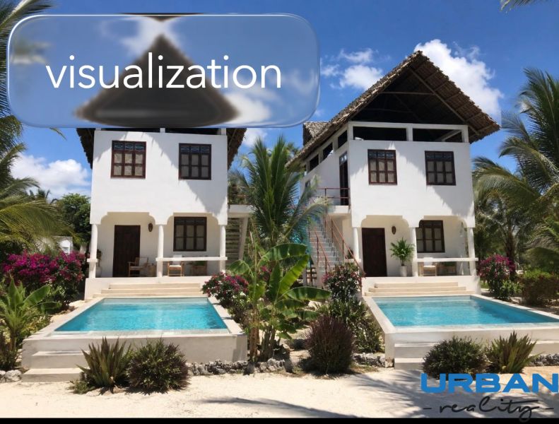 SAMOSTATNE STOJACA VILA MAPUMZIKO S 2 IZBAMI NA ZANZIBARE  - Rodinný dom v Pwani Mchangani s bazénom a exotickou záhradou.