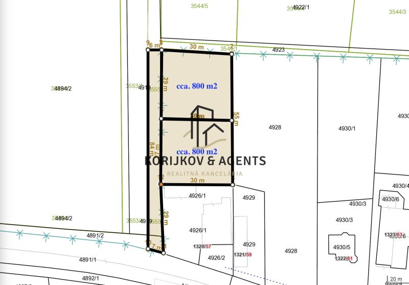 PREDAJ, Stavebný pozemok Sečovce - časť Albinov, intravilan  - Mapa pozemkov na bývanie v Sečovciach s výmerou okolo 800 m².