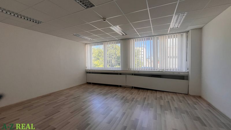 Prenájom kancelárskych priestorov  Drieňová ul., 209 m2 - 600 m2 - Kancelária s podlahou s dreveným dekorom a veľkými oknami, svetlé prostredie.