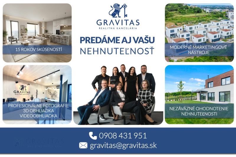 Samostatná kancelária 19,16 m2 - Lamačská cesta - Realitná kancelária Gravitas ponúka služby predaja nehnuteľností s dôrazom na marketing.