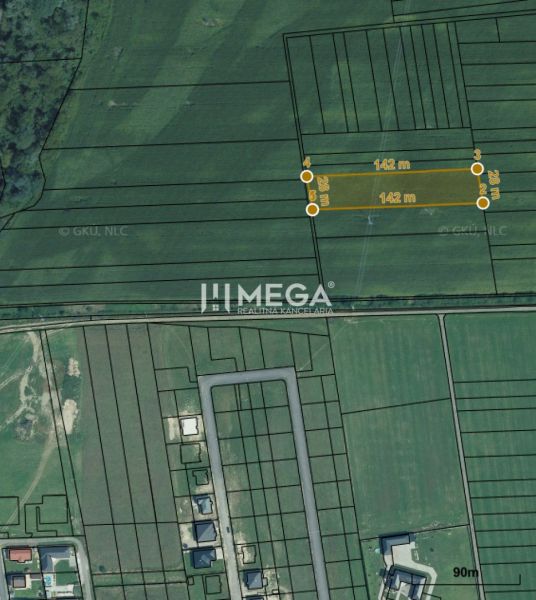 Exkluzívne na predaj pozemok v Lackovciach - Letecká mapa poľnohospodárskych a lesných pozemkov v Lackovciach na ulici Lackovce.