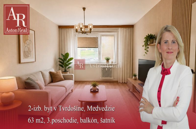 Priestranný 2-izb. byt, TVRDOŠÍN, 63m2, 3.p. balkón