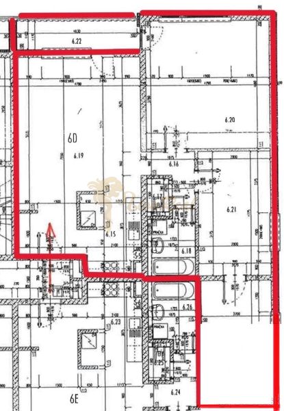 4-izb. byt, Nová Rožňavská, Nové Mesto, lodžia - Pôdorys 4-izbového bytu s detailnými rozmermi miestností a inštaláciami.