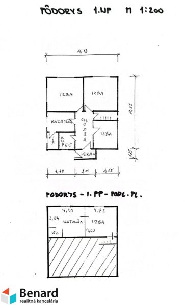 RD NA BÝVANIE AJ PODNIKANIE,1630m2,  SABINOVSKÁ Ul., PREŠOV - Pôdorys rodinného domu na Sabinovskej v Prešove s rozložením izieb a miestností.