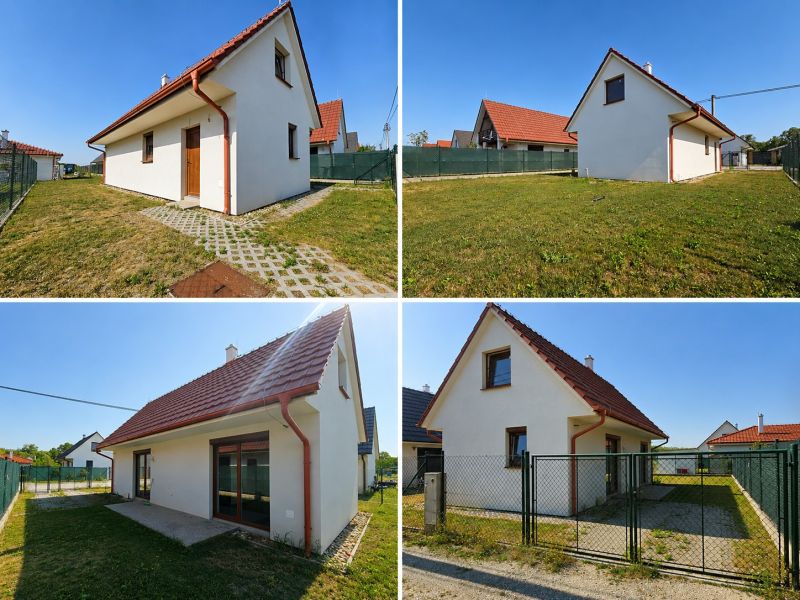 Rekreačný rodinný dom  v Moste pri Bratislave   - Exteriér rodinného domu na Zálskej v Moste pri Bratislave so záhradou a terasou.