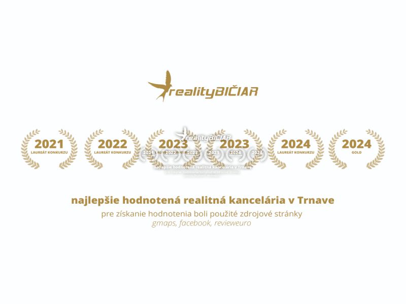 VÝRAZNÁ ZĽAVA novostavba s viacerými bytovými jednotkami - Ocenenia pre realitnú kanceláriu v Trnave za roky 2021-2024 na ulici Štúrova.