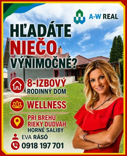 Zariadený 8i RD s wellness v Horných Salibách - Inzerát na 8-izbový rodinný dom v Horných Salibách s wellnessom.