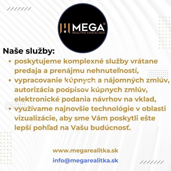 Na predaj stavebný pozemok priamo v meste Humenné - Služby realitnej kancelárie zahŕňajú predaj nehnuteľností a vypracovanie zmlúv.