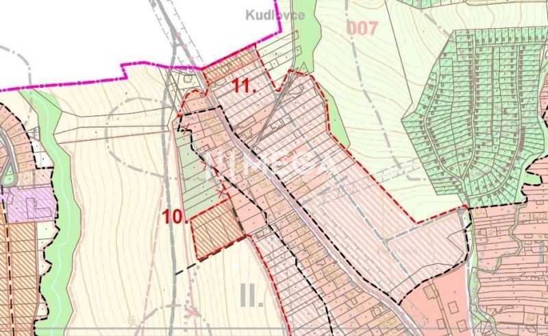 Na predaj pozemok na výstavbu rodinného domu v Humennom, exkluzívne. - Mapa s označením pozemkov na bývanie v oblasti Brestovská, Humenné.