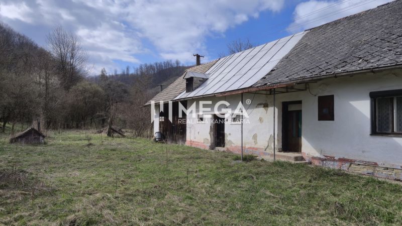 NA PREDAJ - Starší dom s veľkým pozemok v obci Čabiny - Rodinný dom v Čabinách na Čabiny ulici, obklopený prírodou s jarnou atmosférou.