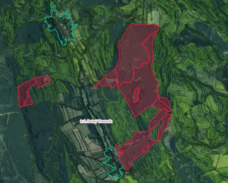 Dolný Tisovník – 4.400 m2 LESOV (Urbáru)