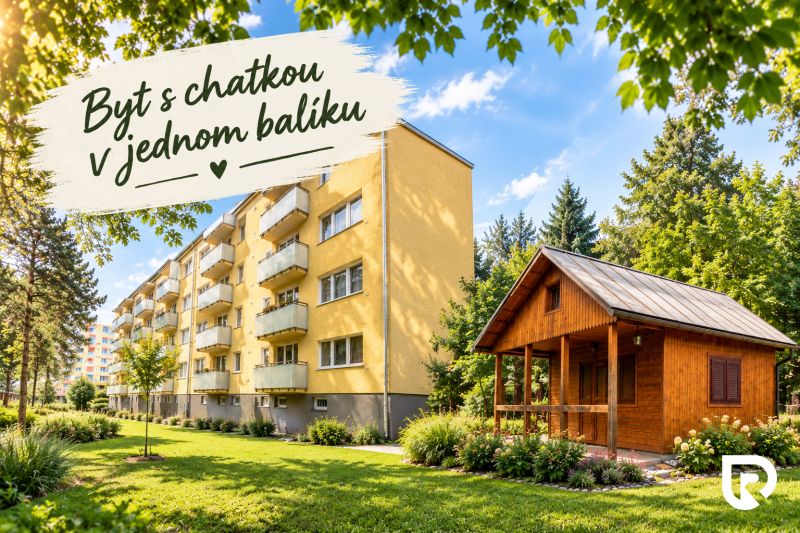 Super cena! 3i byt s parkovacím miestom a záhradnou chatkou
