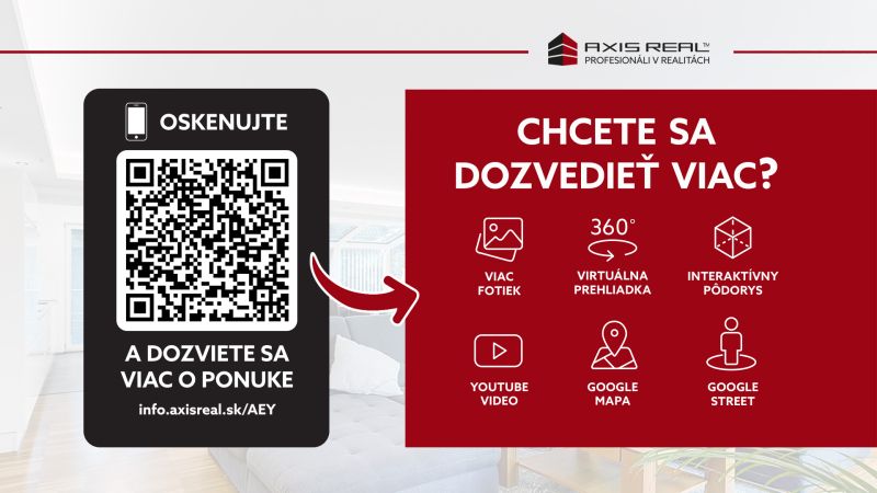 2-izbový byt s PARKOVACÍM MIESTOM lokalita CHOPOK JUH - QR kód pre 2-izbový byt so službami ako virtuálna prehliadka a interaktívny pôdorys.