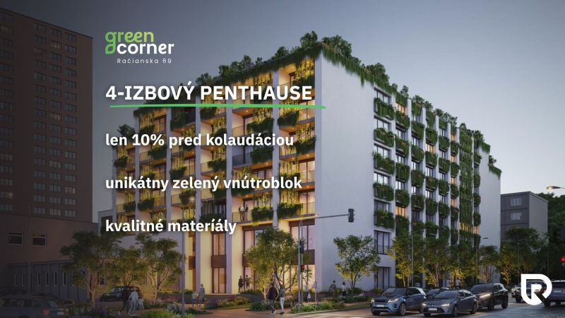 4 izbový penthouse 155m² | Greencorner | Bratislava-Nové mesto