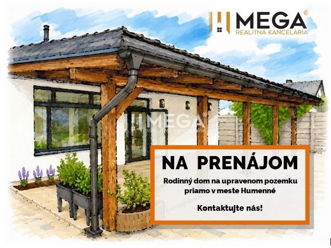 Rezervované - Na prenájom nadštandardný rodinný dom v meste Humenné - Rodinný dom v Humennom so záhradou, dreveným prístreškom a dekorom na prenájom.