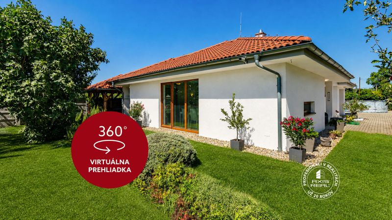 NOVÝ rodinný dom s VEĽKOU ZÁHRADOU a PRESTREŠENOU TERASOU
