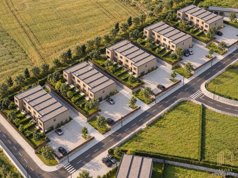 3-izb. mezonety so záhradou a dvomi park. miestami, Senica