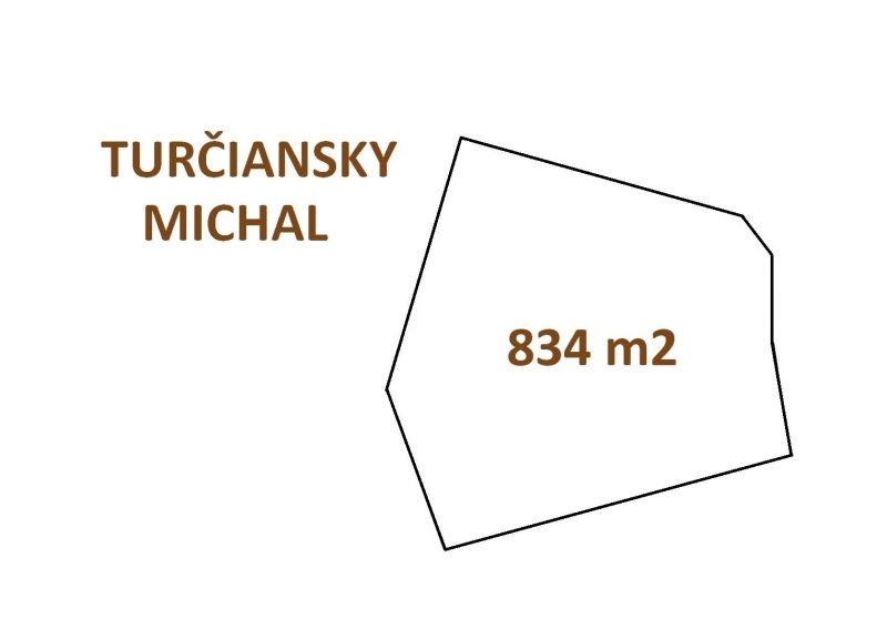 Stavebný pozemok 834m2 TURČIANSKY MICHAL