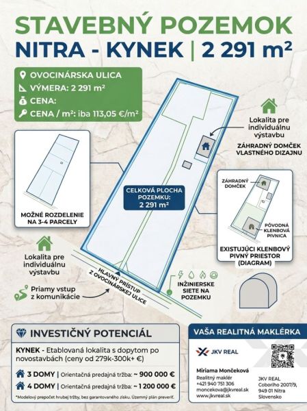 INVESTIČNÁ PRÍLEŽITOSŤ|STAVEBNÝ POZEMOK V NITRA, KYNEK|113€/m