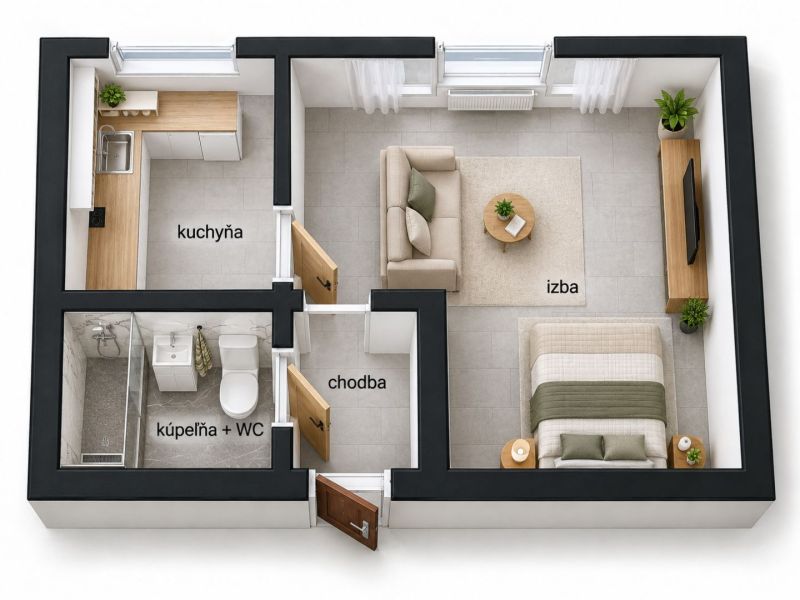 PREDAJ | 1-izbový byt 28, 48 m² – Trnava