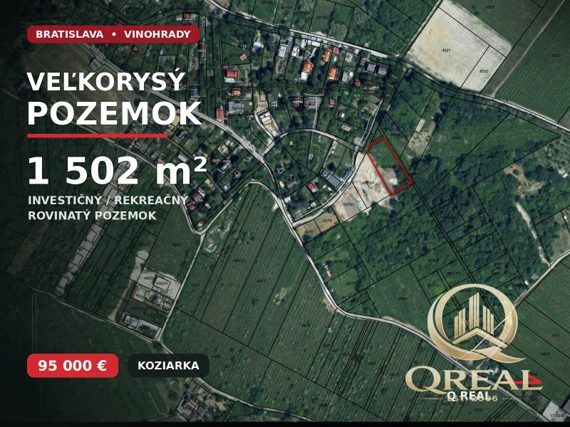 VEĽKORYSÝ POZEMOK 1502m2 BA-VINOHRADY**